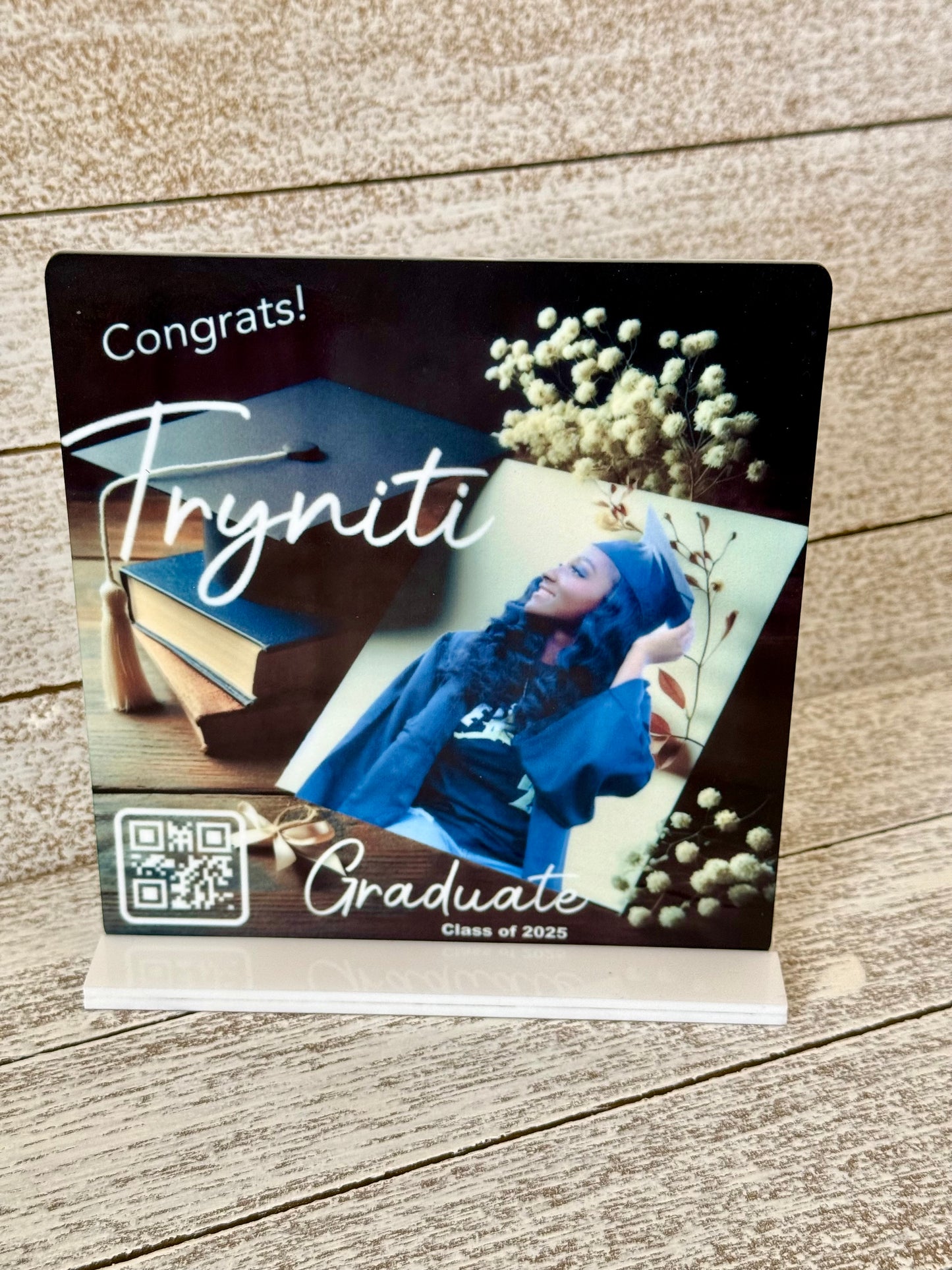 Full Color Graduation QR Code Table Top Sign CashApp Venmo ApplePay Personalized