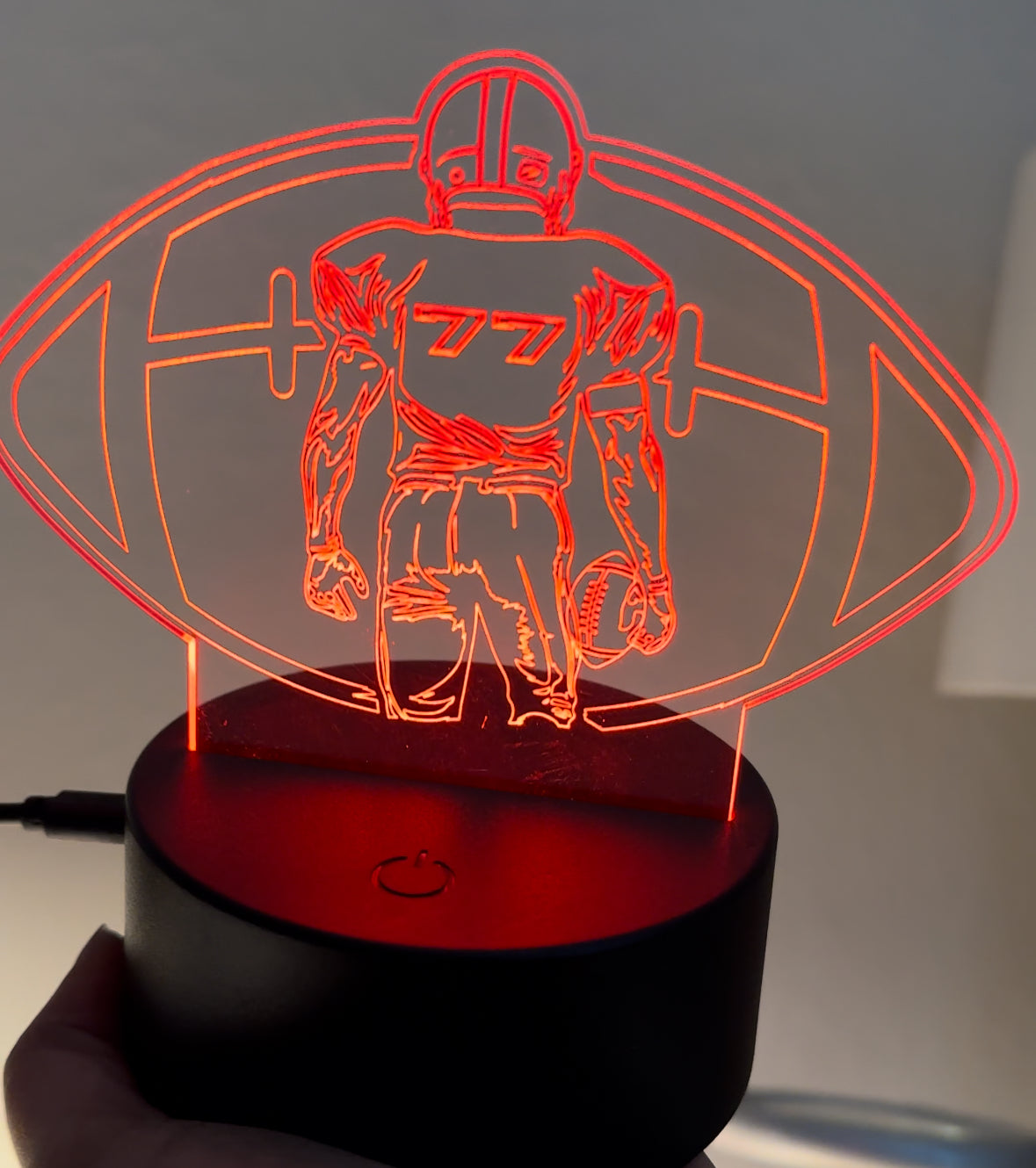 Football Shaped LED Night Light Lamp Customized Youth Pee Wee Trophy
