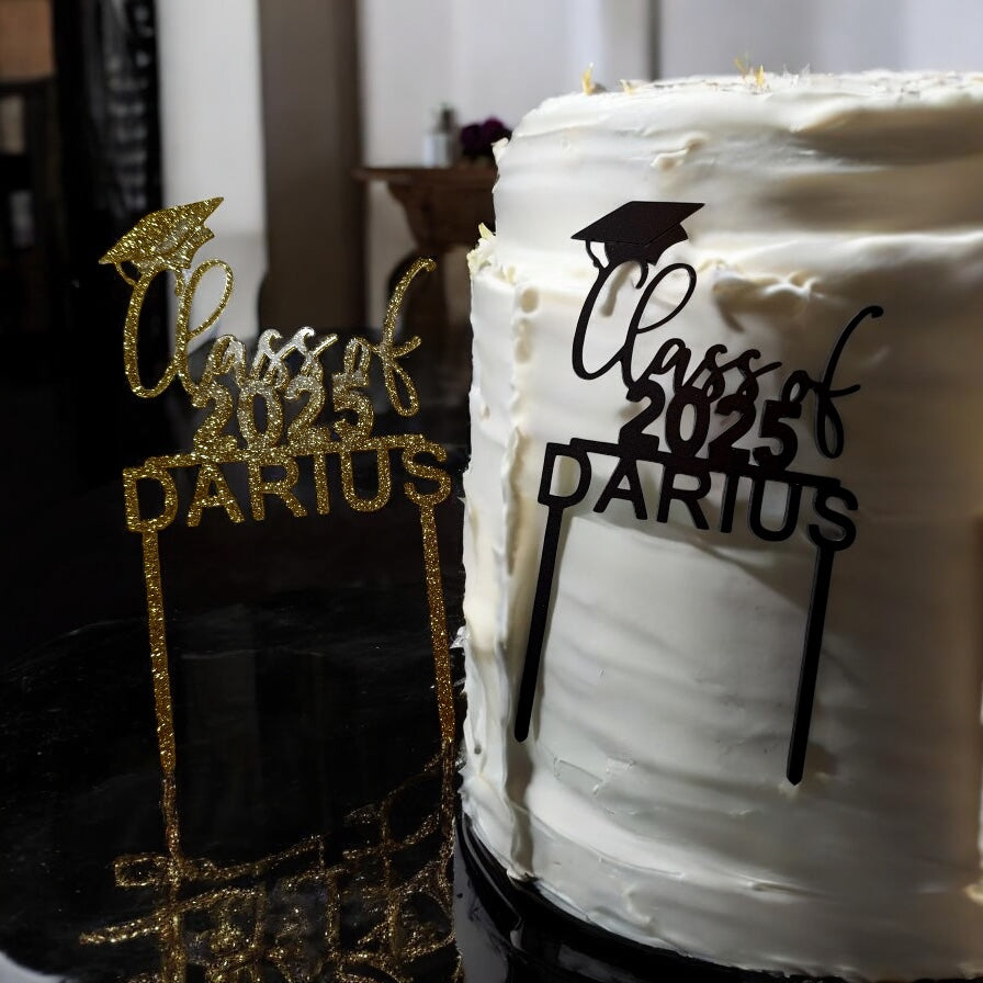 Personalized Graduation Cake Topper Class of 2025 Name Acrylic Celebration Party