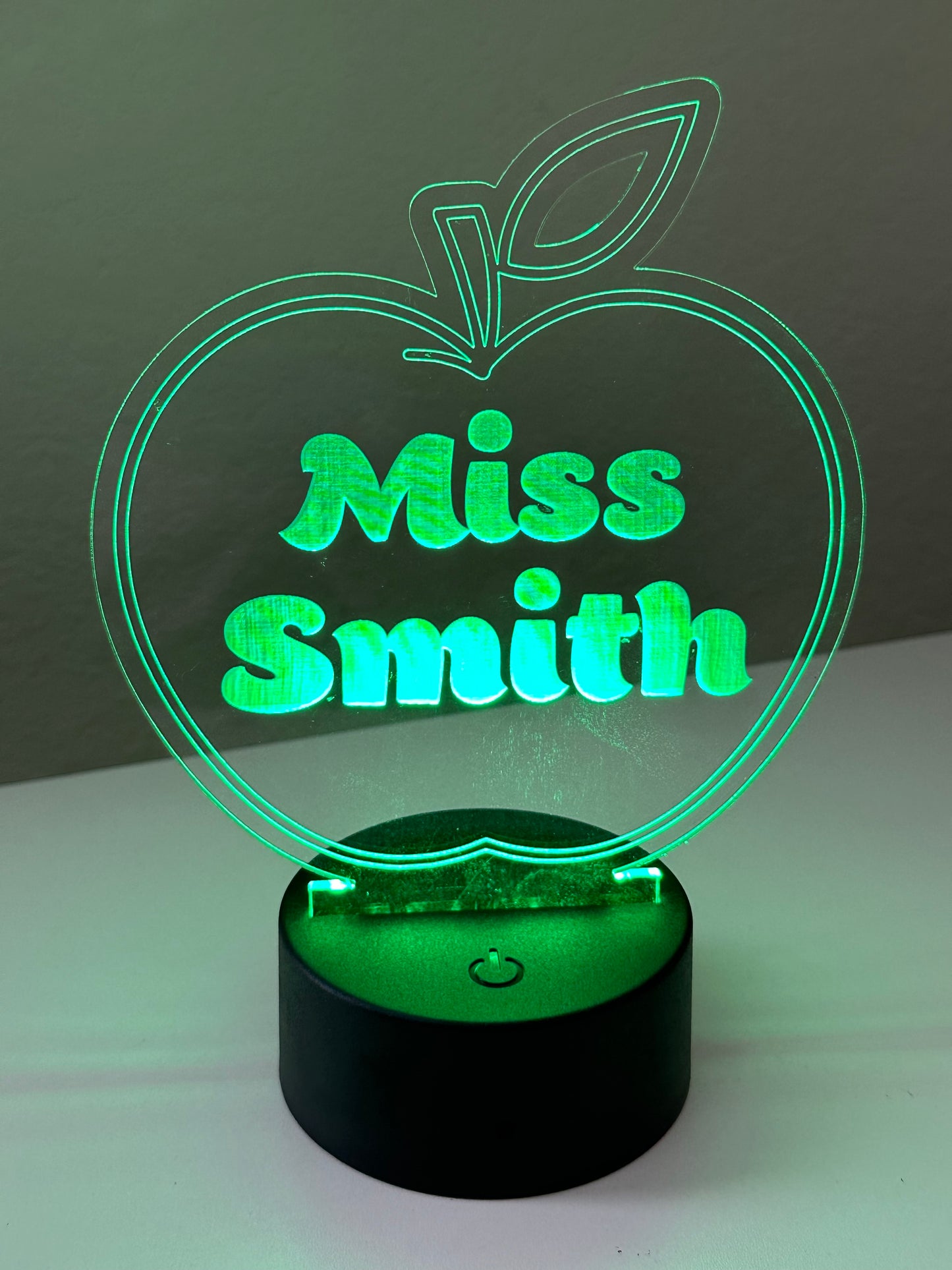 Apple Shaped LED Night Light Lamp Customized, Teacher, Multiple Color Changes, Remote Control