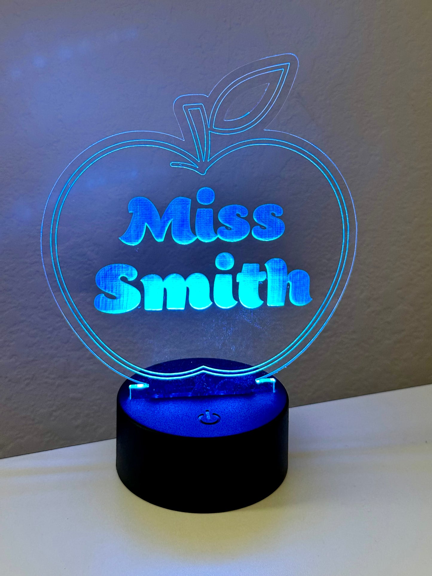 Apple Shaped LED Night Light Lamp Customized, Teacher, Multiple Color Changes, Remote Control