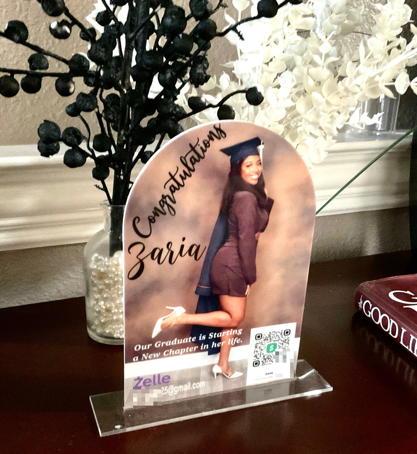 Personalized Graduation QR Code Arch Table Top Sign CashApp Zelle Venmo ApplePay Full Color