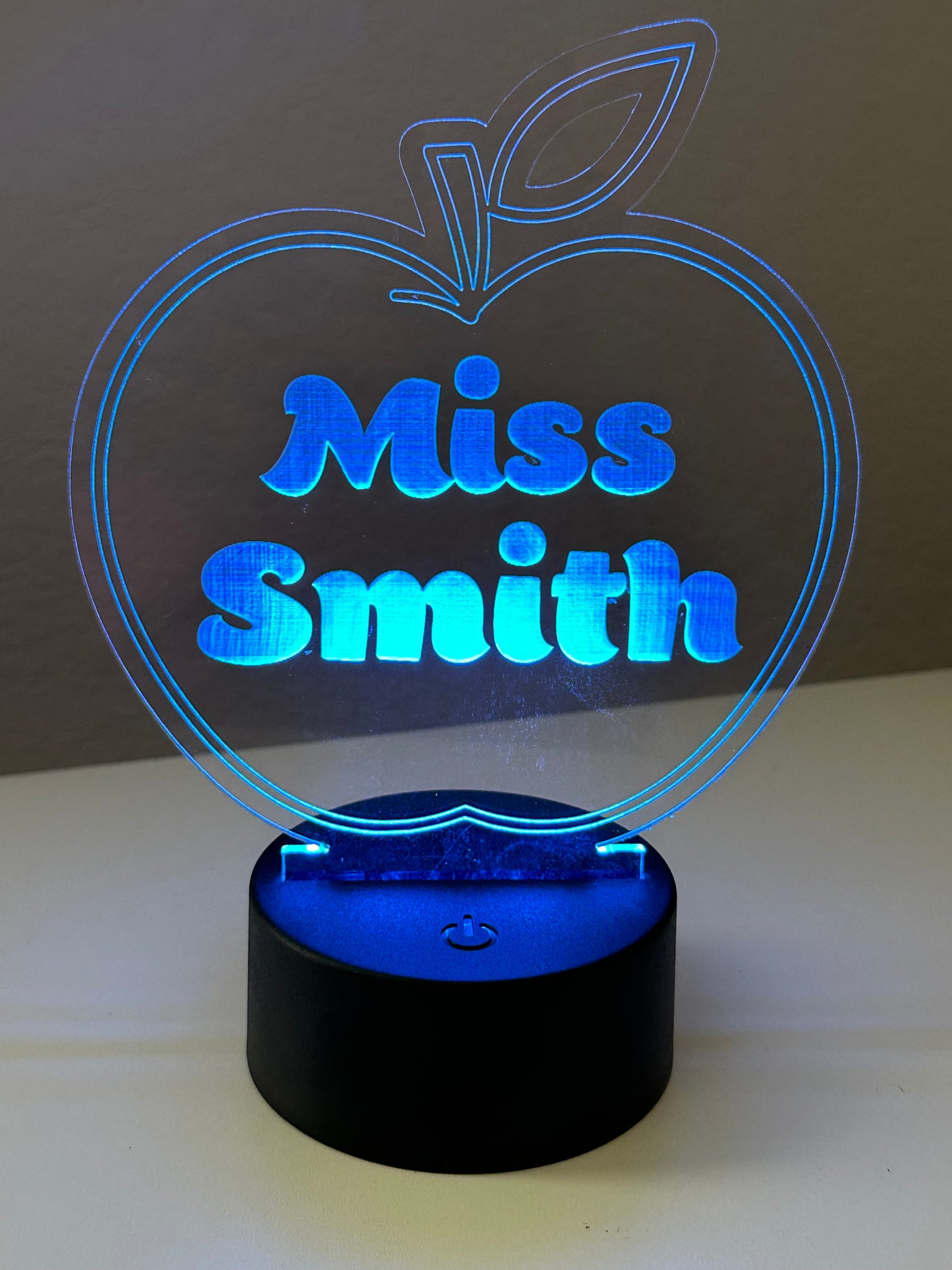Apple Shaped LED Night Light Lamp Customized, Teacher, Multiple Color Changes, Remote Control