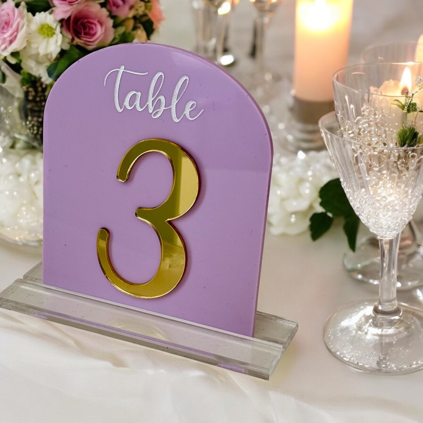 Arch Wedding Table Table Numbers, White 3D Acrylic Gold Mirror Table Numbers, Wedding Table Signs, Table Signage, Wedding Table Setting