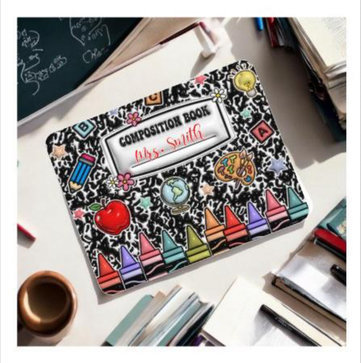 Composition Book Personalized Teacher Mouse Pad