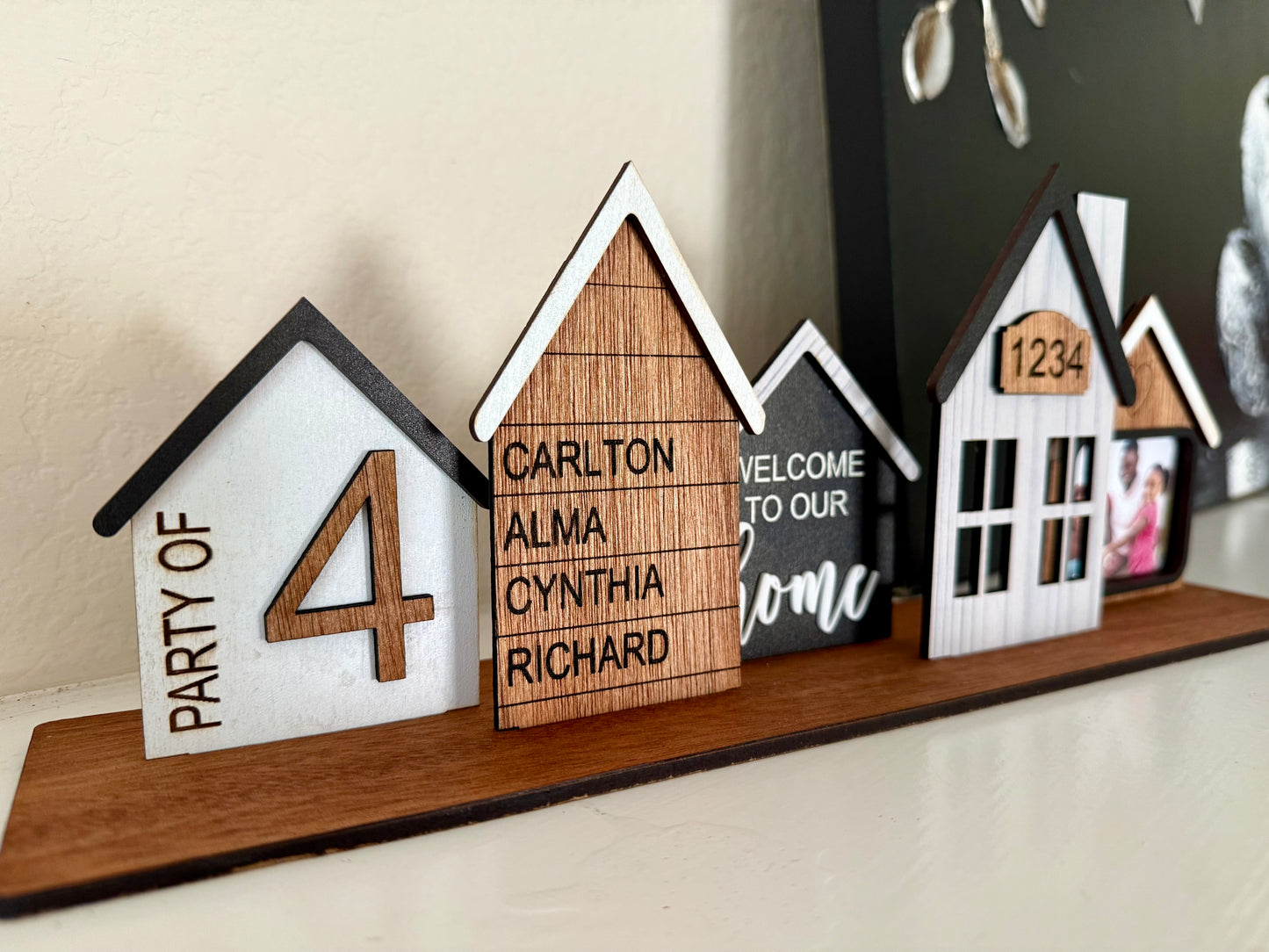 Personalized Family Standing Stack House Sign, Housewarming, Closing gift, Table Decor