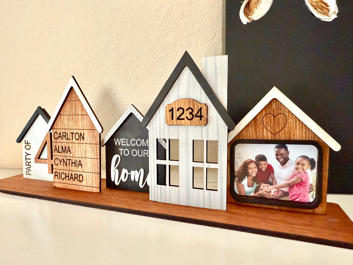 Personalized Family Standing Stack House Sign, Housewarming, Closing gift, Table Decor