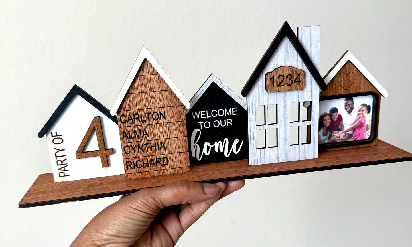 Personalized Family Standing Stack House Sign, Housewarming, Closing gift, Table Decor