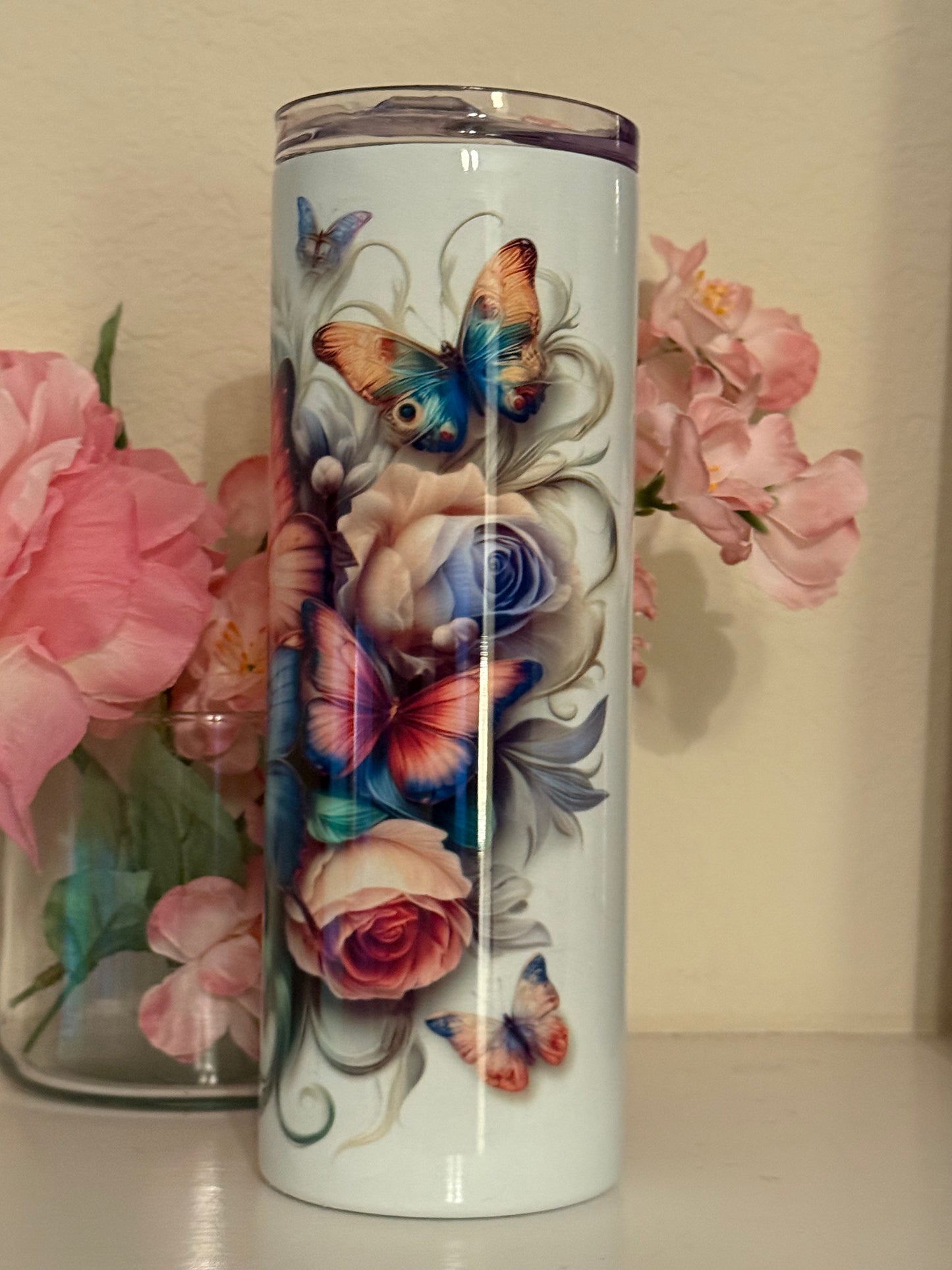 Faith Over Fear Butterfly Inspirational Tumbler