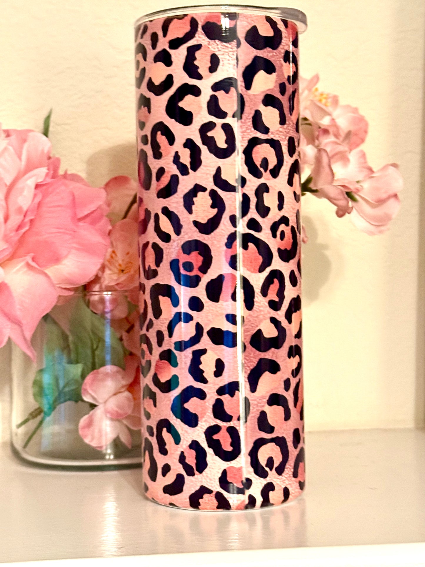 Black Cross Cheetah Print Inspirational Tumbler