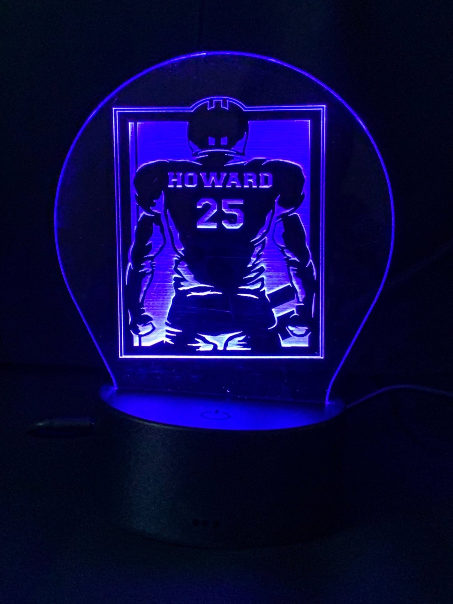 FOOTBALL Night Light LED Lamp Customized, Youth, Multiple Color Changes, Remote Control - So So Diva Designs & Personalized Gifts