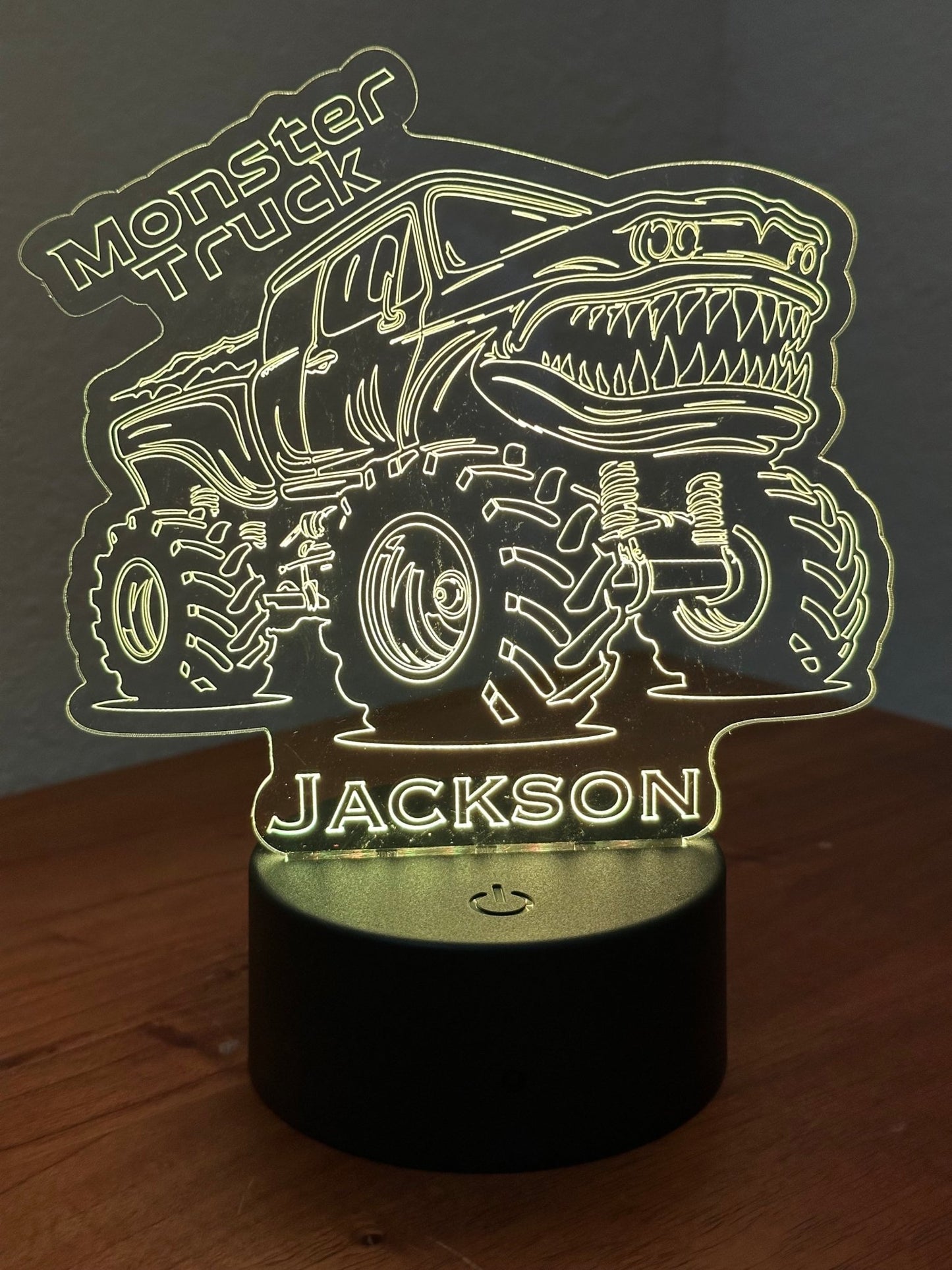 Monster Truck SHARK LED Night Light Lamp Customized, Youth, Multiple Color Changes, Remote Control - So So Diva Designs & Personalized Gifts