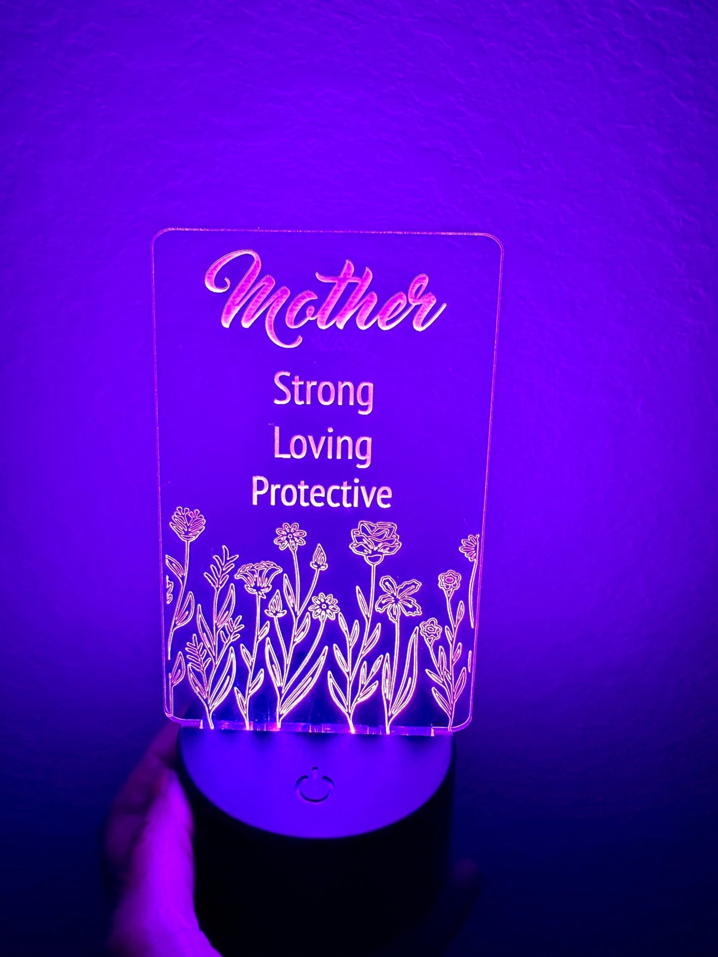 Mother LED Night Light Lamp Customized FLOWERS Mother’s Day Gift - So So Diva Designs & Personalized Gifts