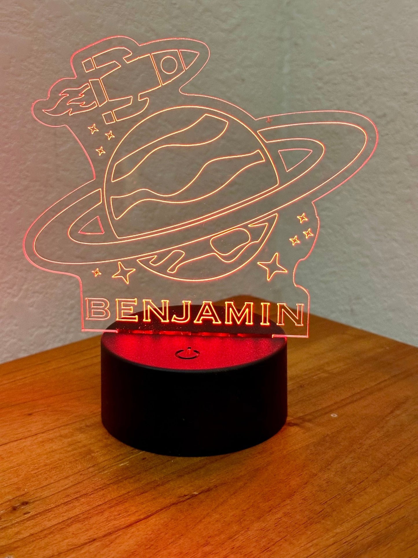 Rocket Planet LED Night Light Lamp Customized, Youth, Multiple Color Changes, Remote Control - So So Diva Designs & Personalized Gifts