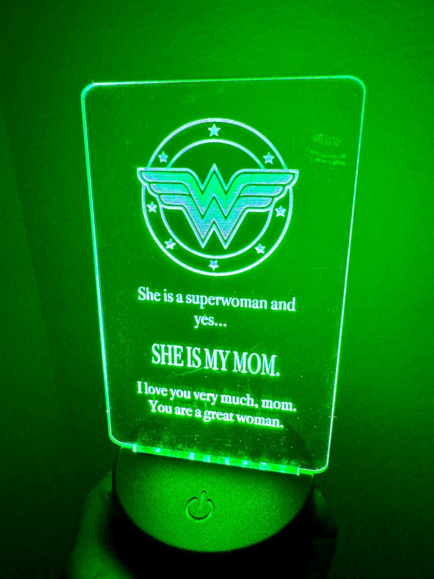 Super Woman LED Night Light Lamp Mother’s Day Gift - So So Diva Designs & Personalized Gifts