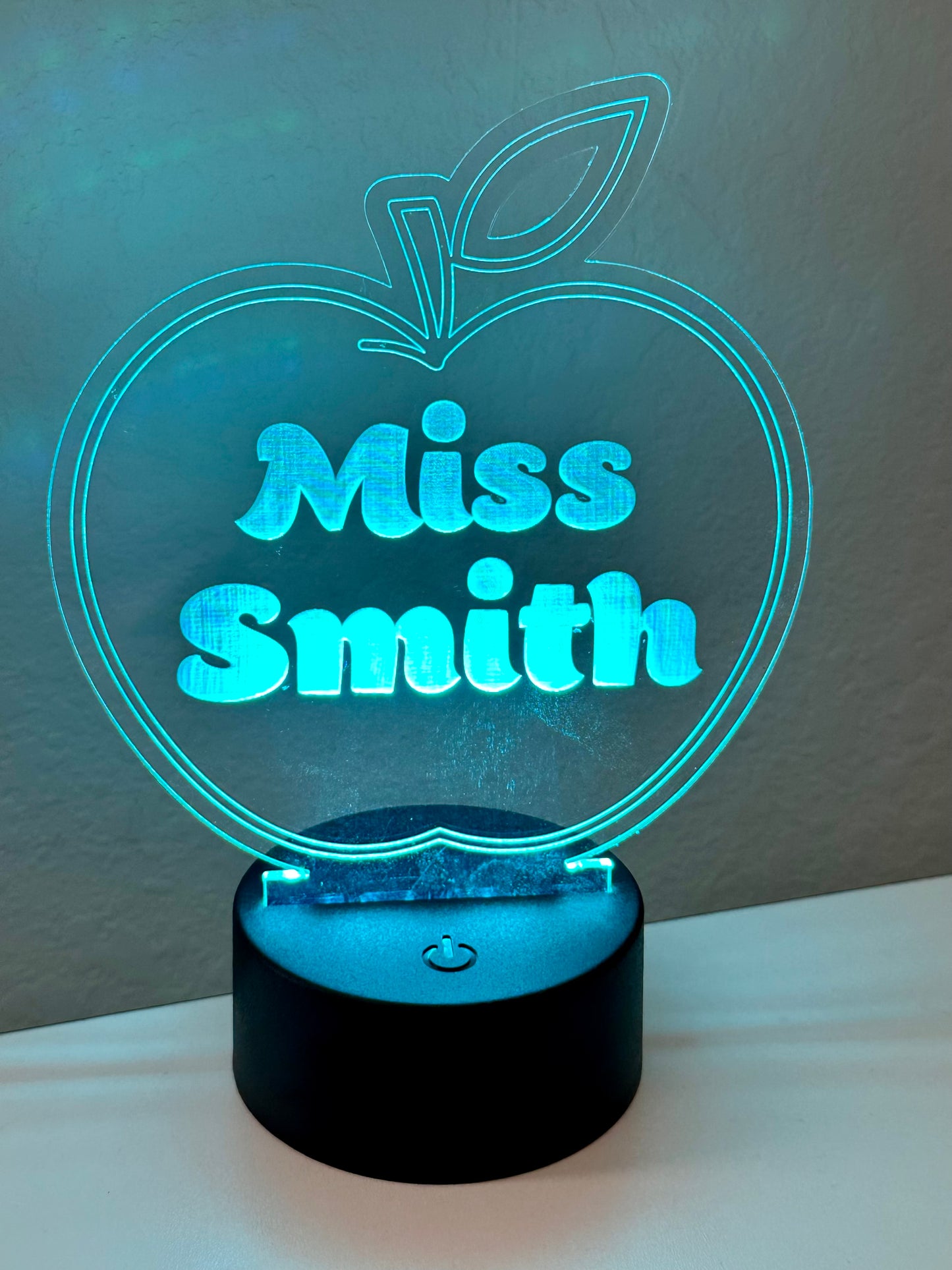 Apple Shaped LED Night Light Lamp Customized, Teacher, Multiple Color Changes, Remote Control