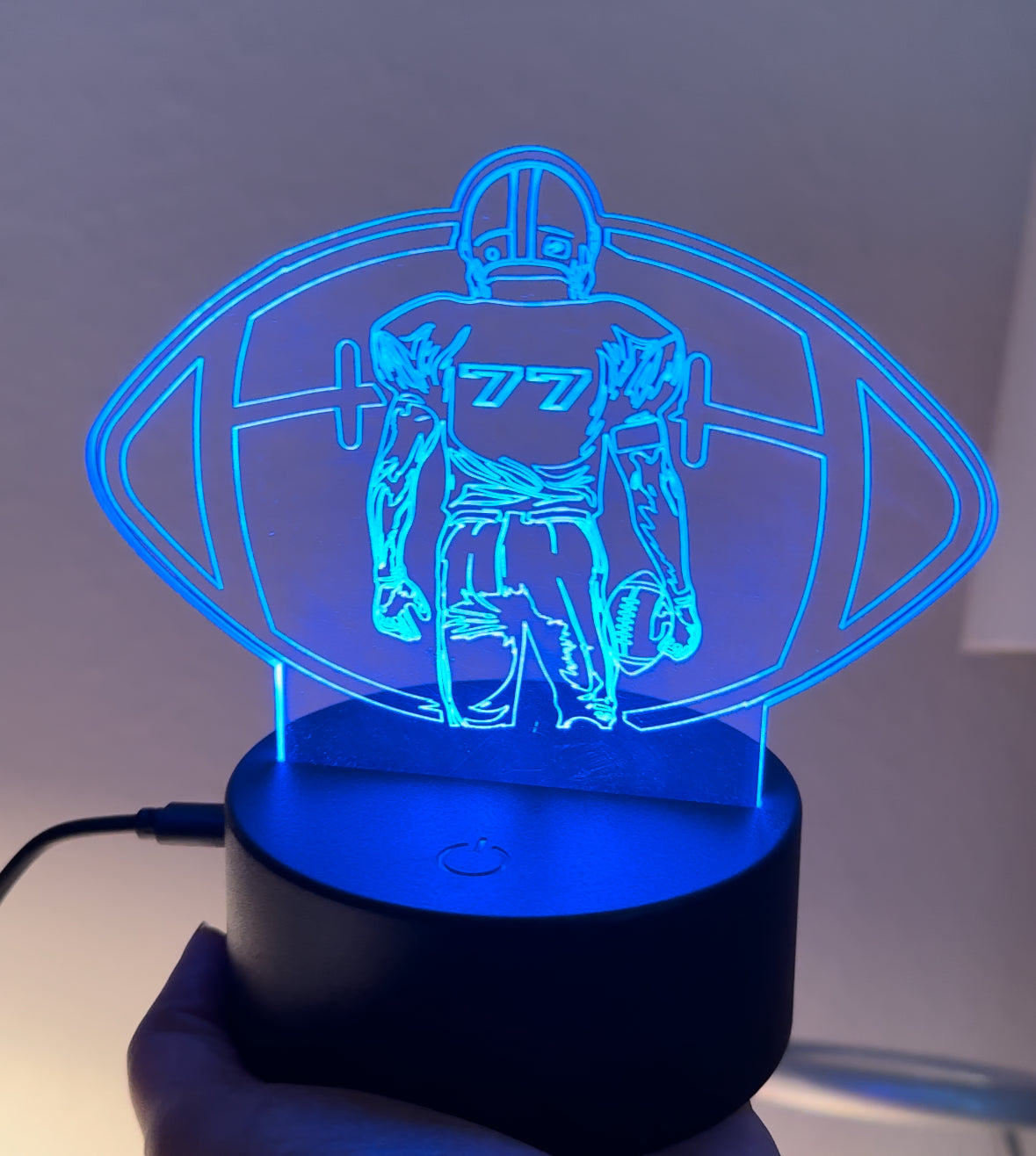 Football Shaped LED Night Light Lamp Customized Youth Pee Wee Trophy