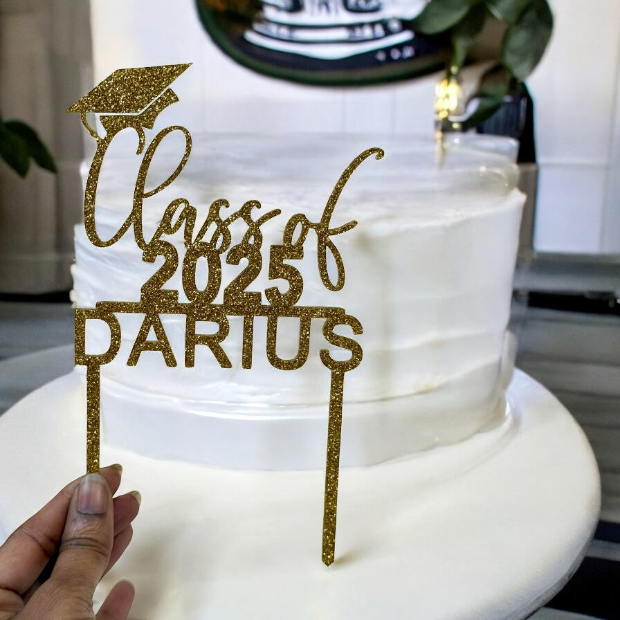 Personalized Graduation Cake Topper Class of 2025 Name Acrylic Celebration Party