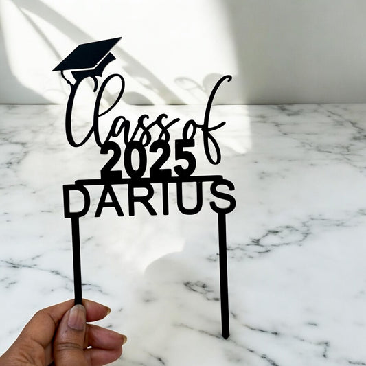 Personalized Graduation Cake Topper Class of 2025 Name Acrylic Celebration Party