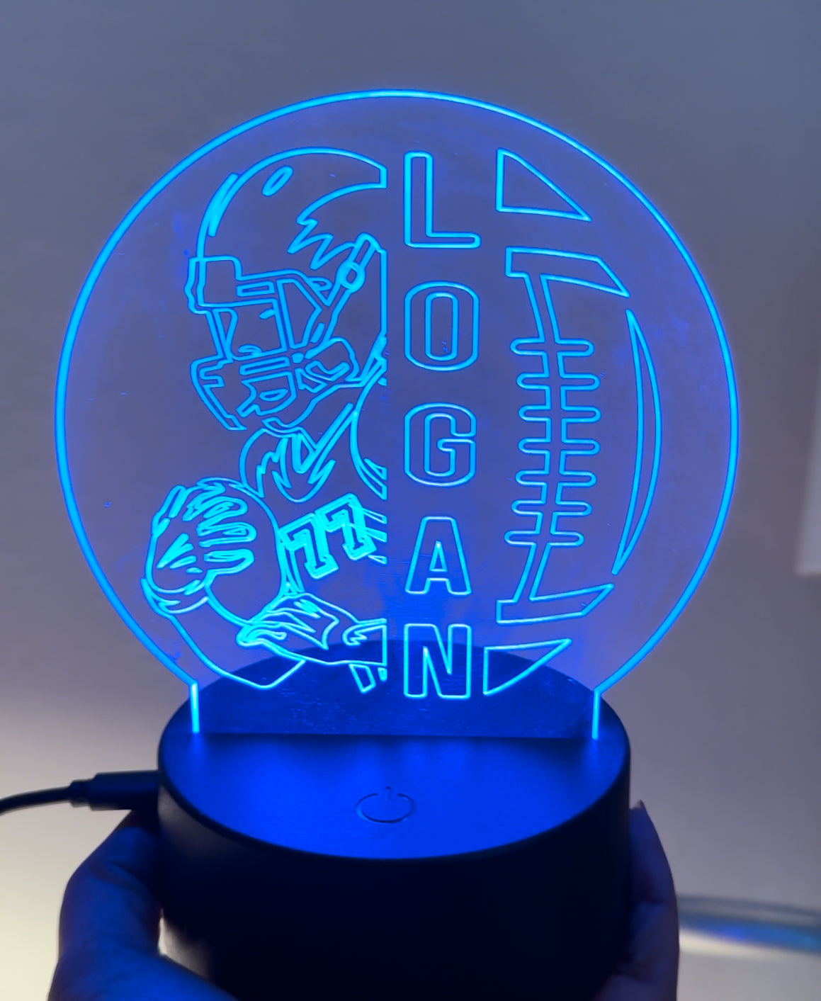 Football Jersey Side View LED Night Light Lamp Customized Youth Pee Wee Trophy