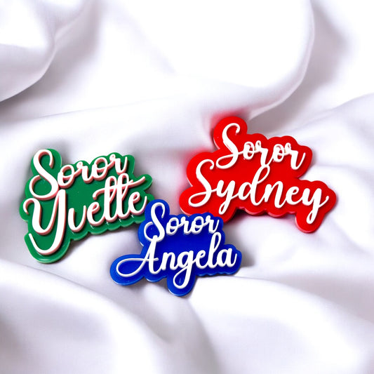 Soror Name Lapel Pin Sorority Badge Customized Gift