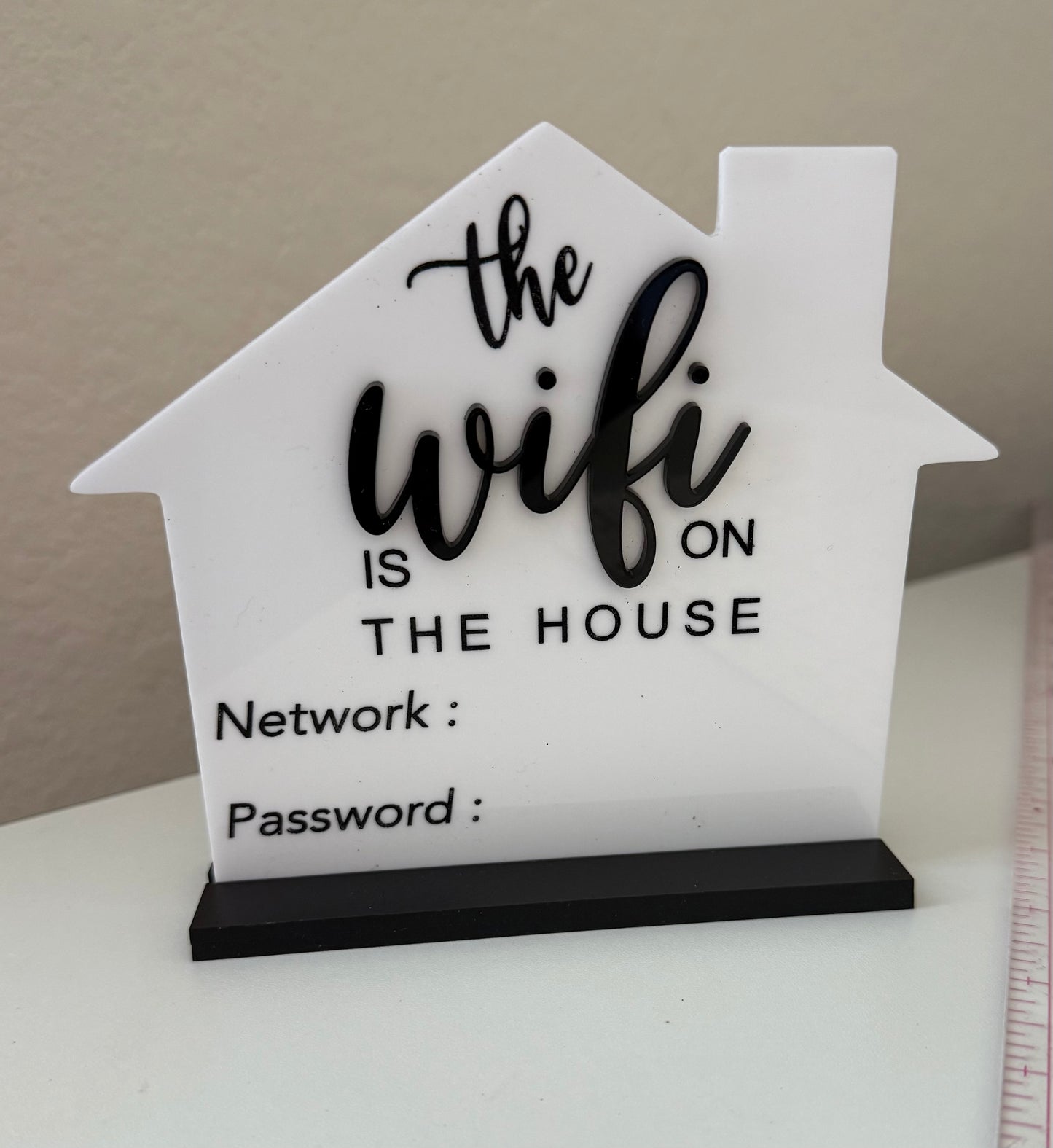 Acrylic Guest WiFi Password Sign Freestanding House Decorative Sign for Room 5x5 inch