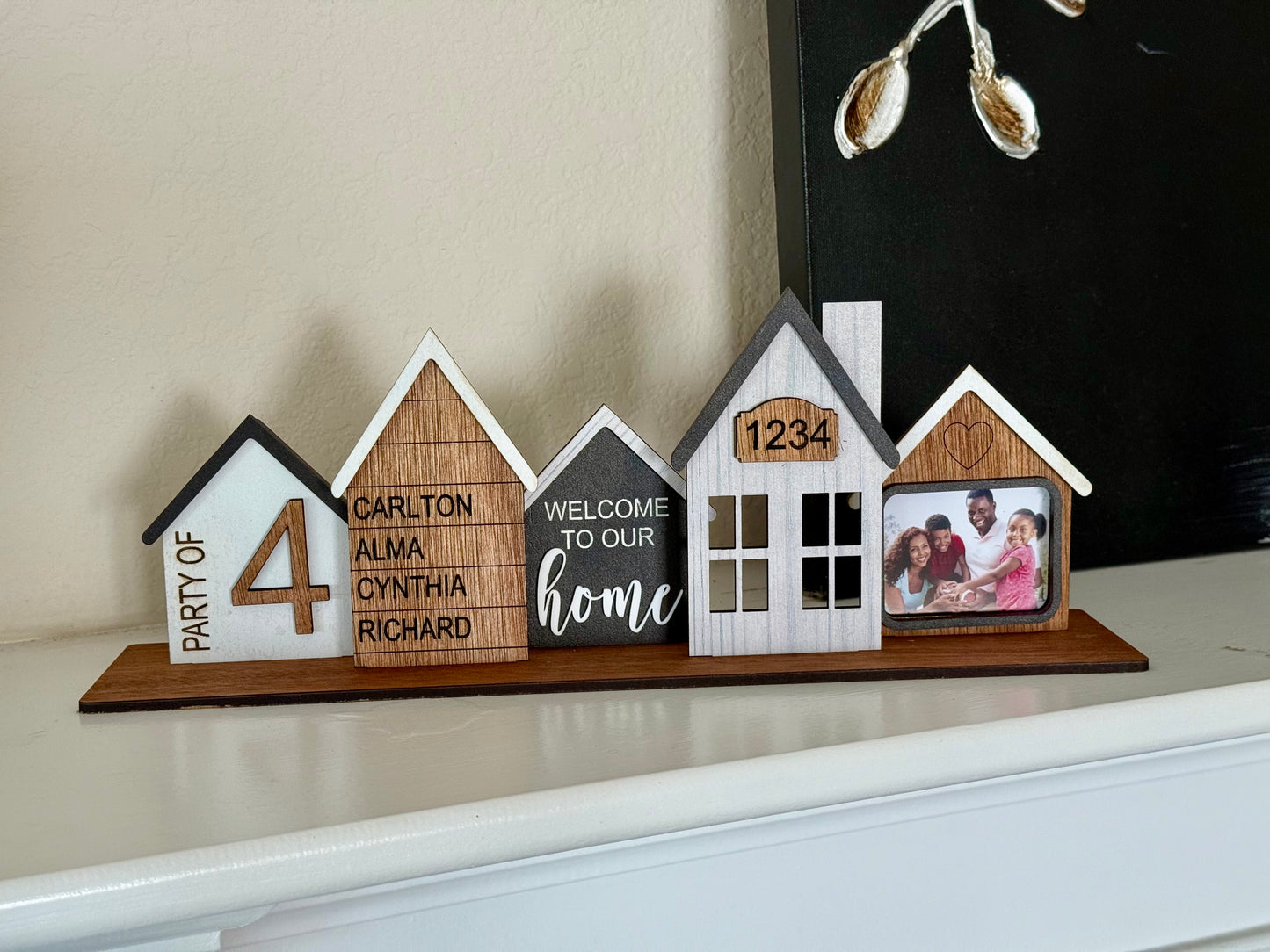 Personalized Family Standing Stack House Sign, Housewarming, Closing gift, Table Decor