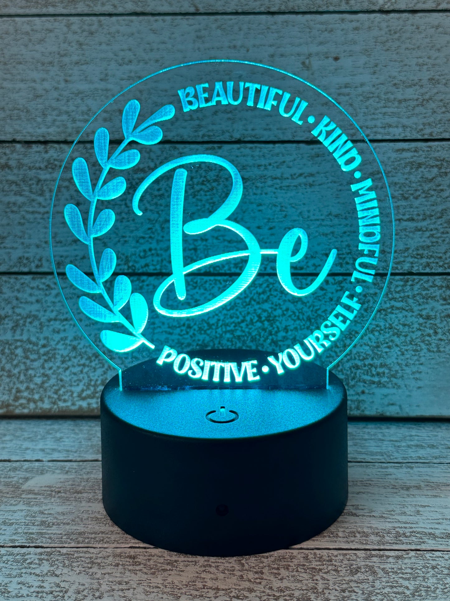 Encouragement LED Table Night Light Lamp, Multiple Color Changes, Remote Control, BE, Positive Vibes, Kind, Mindful