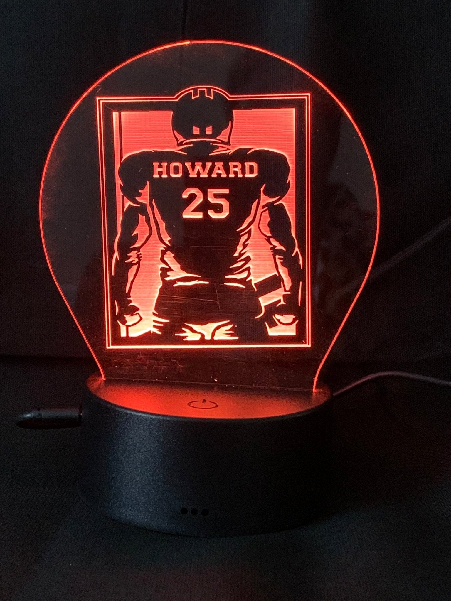 FOOTBALL Night Light LED Lamp Customized, Youth, Multiple Color Changes, Remote Control - So So Diva Designs & Personalized Gifts