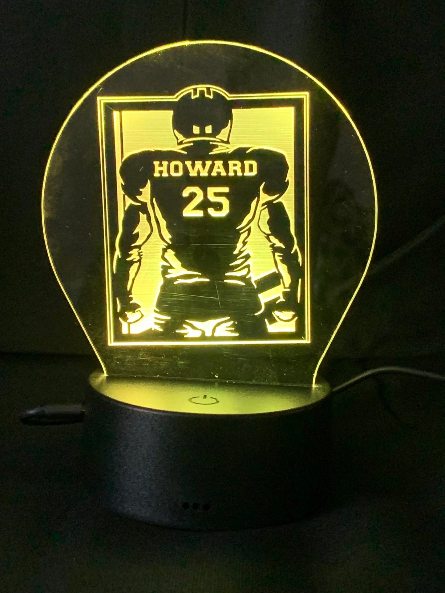 FOOTBALL Night Light LED Lamp Customized, Youth, Multiple Color Changes, Remote Control - So So Diva Designs & Personalized Gifts