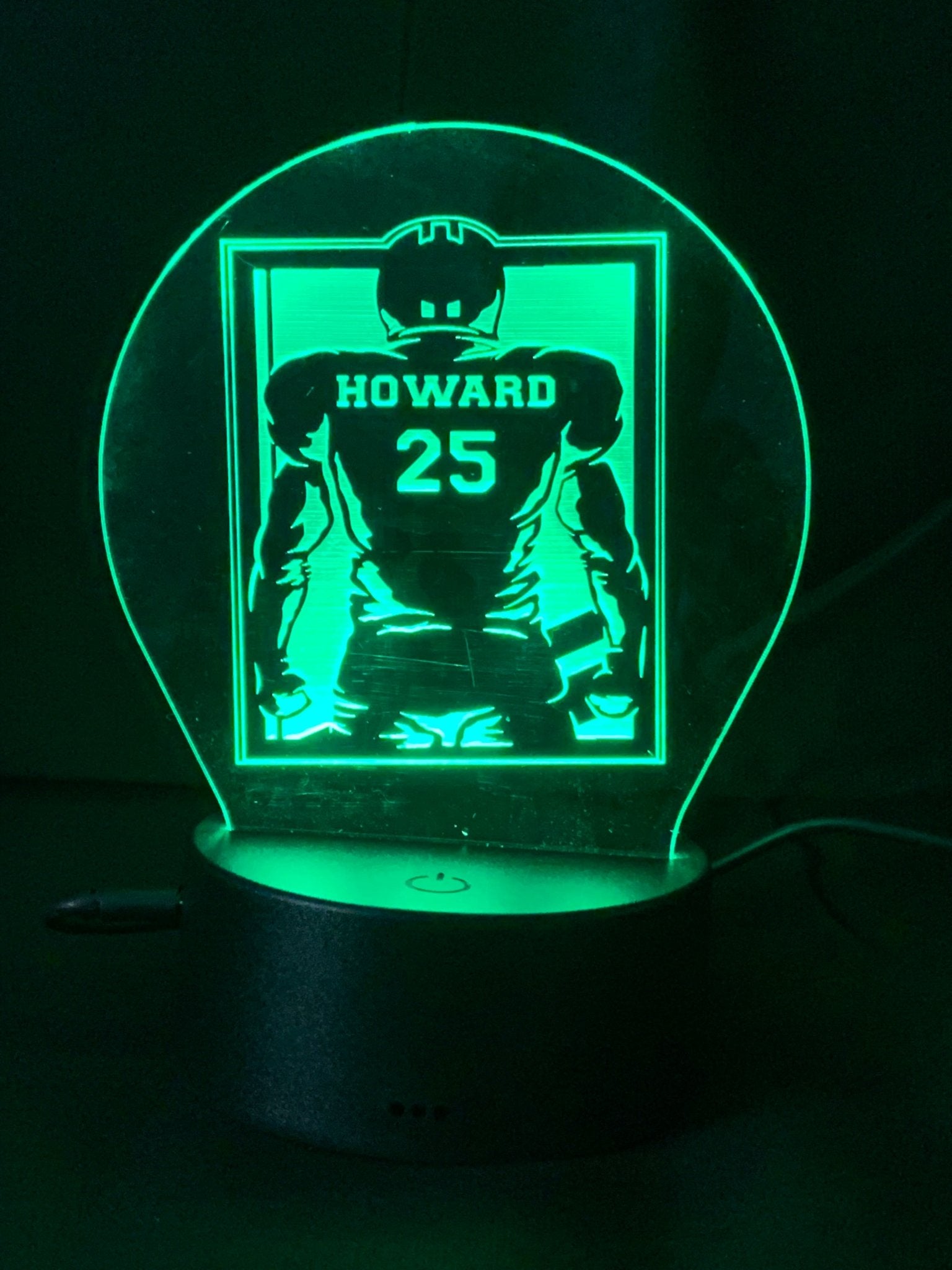 FOOTBALL Night Light LED Lamp Customized, Youth, Multiple Color Changes, Remote Control - So So Diva Designs & Personalized Gifts