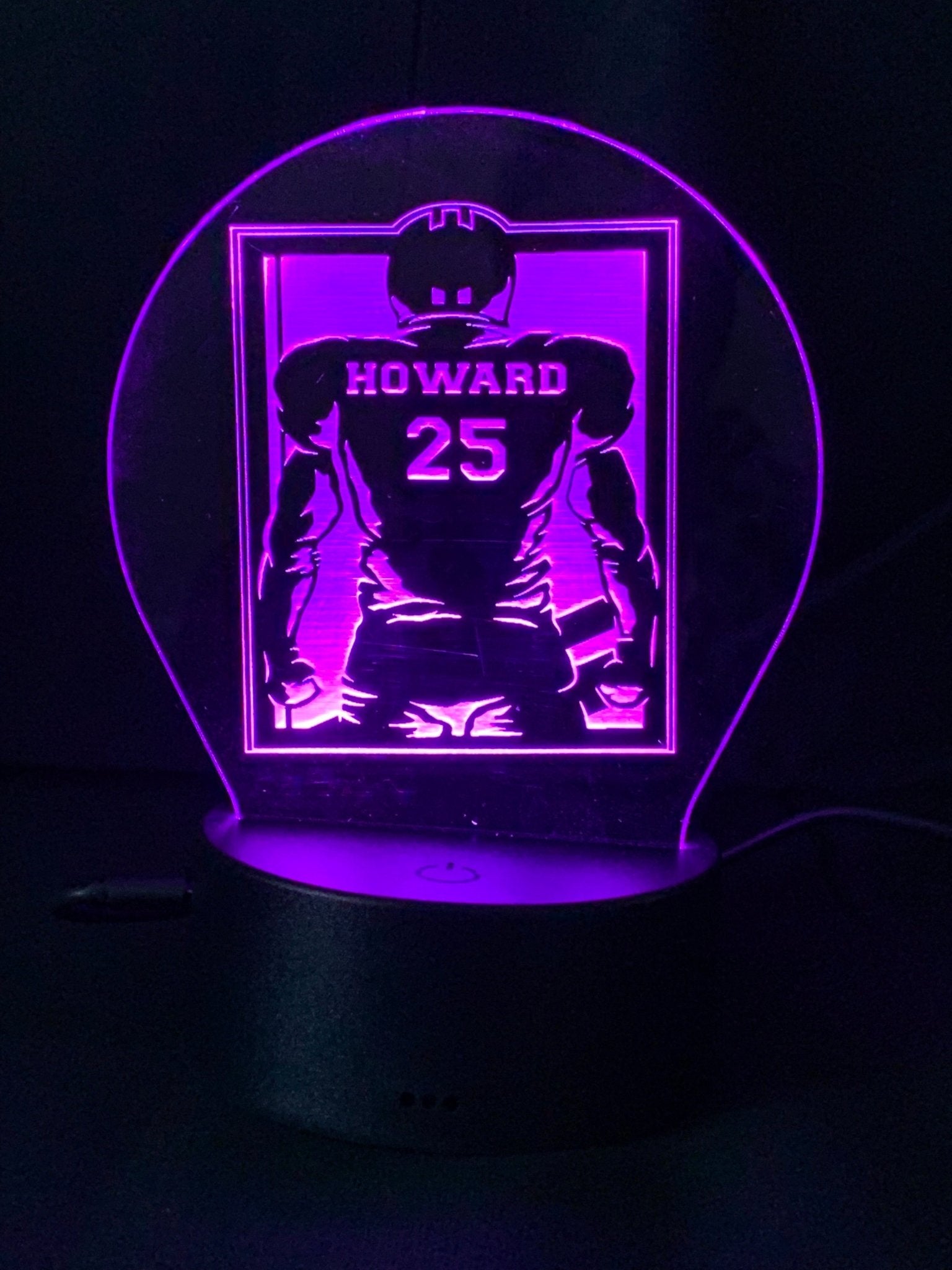 FOOTBALL Night Light LED Lamp Customized, Youth, Multiple Color Changes, Remote Control - So So Diva Designs & Personalized Gifts