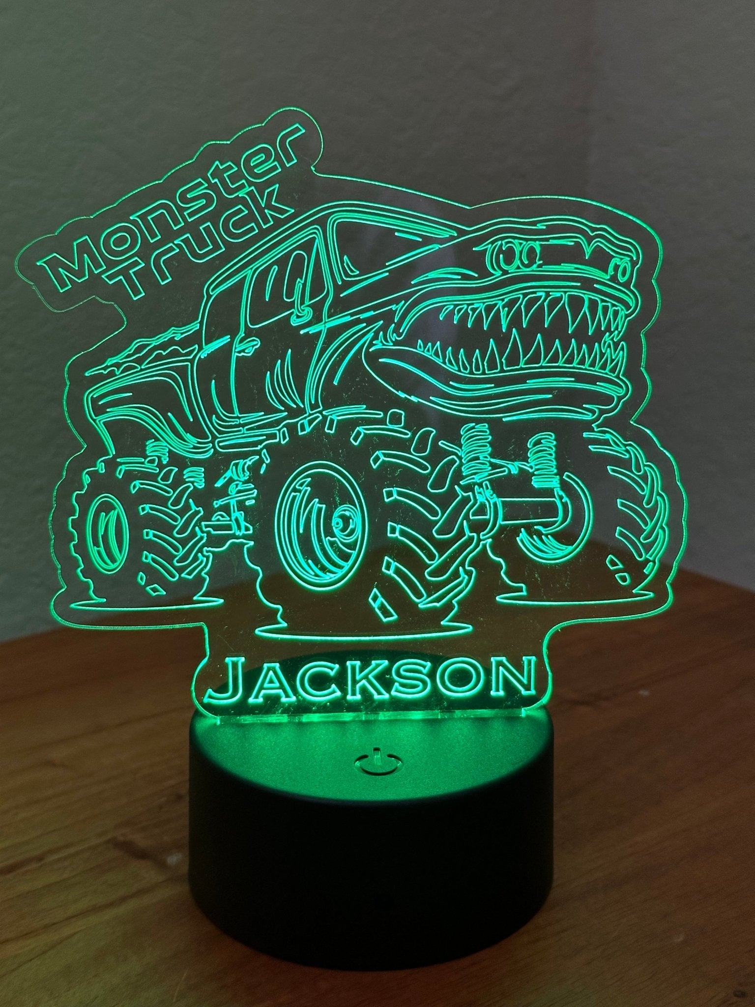 Monster Truck SHARK LED Night Light Lamp Customized, Youth, Multiple Color Changes, Remote Control - So So Diva Designs & Personalized Gifts