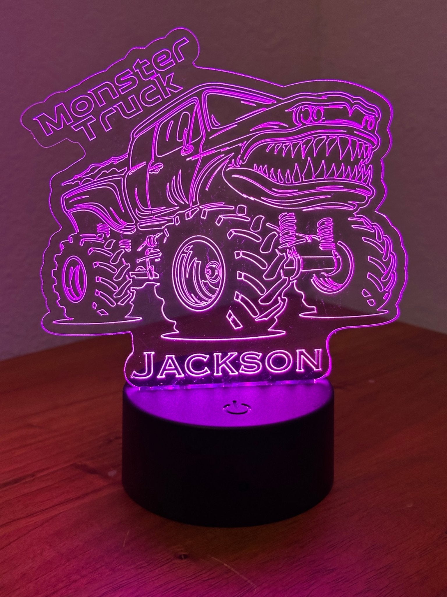 Monster Truck SHARK LED Night Light Lamp Customized, Youth, Multiple Color Changes, Remote Control - So So Diva Designs & Personalized Gifts
