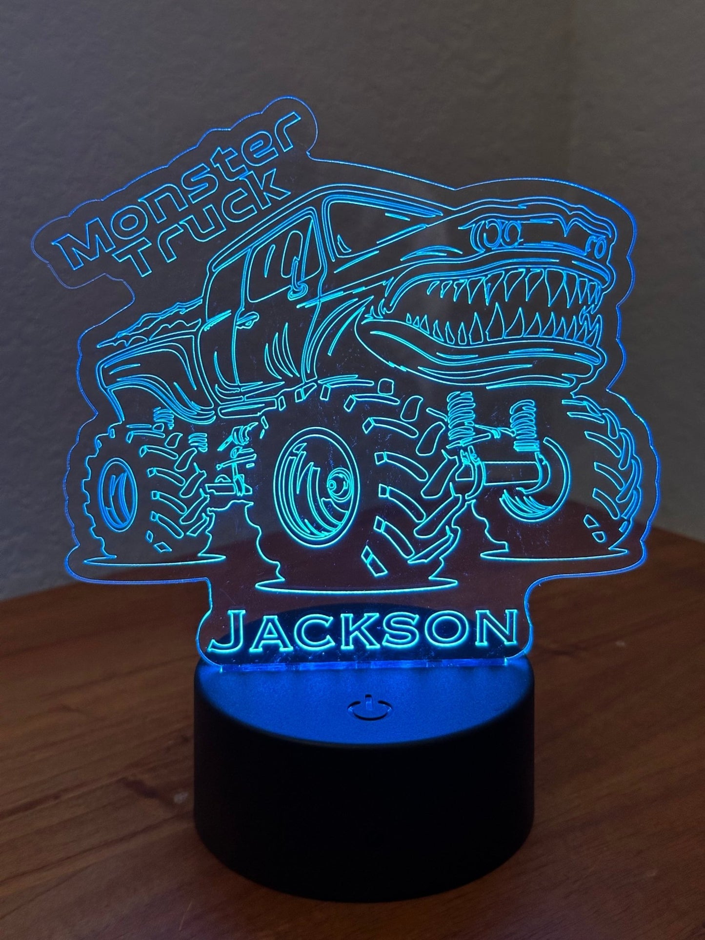Monster Truck SHARK LED Night Light Lamp Customized, Youth, Multiple Color Changes, Remote Control - So So Diva Designs & Personalized Gifts