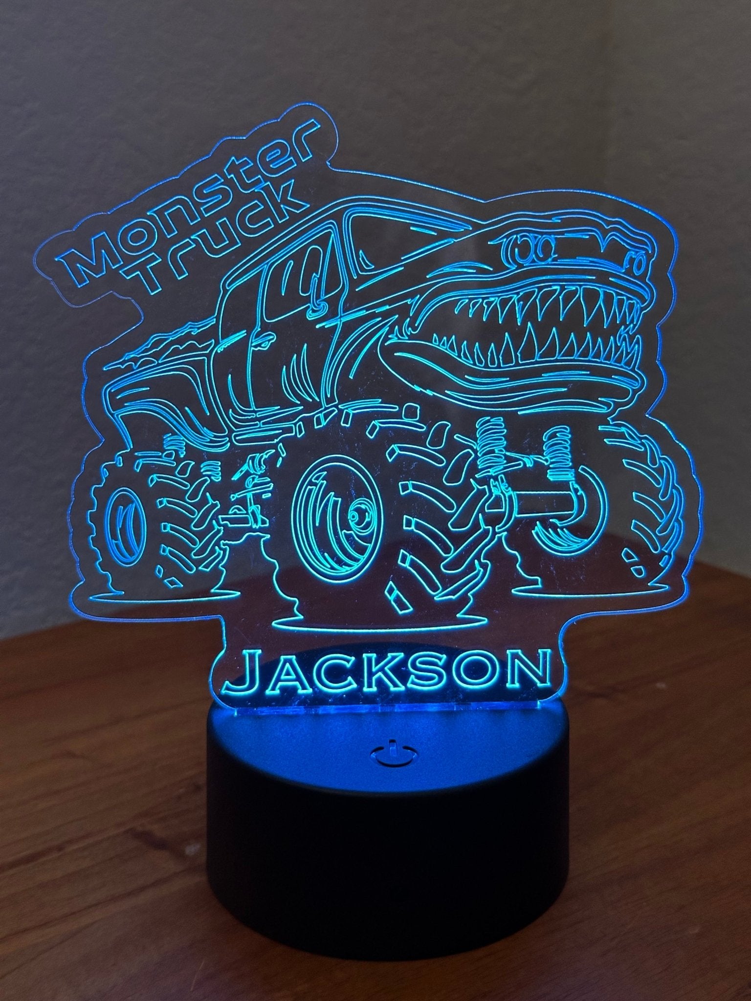 Monster Truck SHARK LED Night Light Lamp Customized, Youth, Multiple Color Changes, Remote Control - So So Diva Designs & Personalized Gifts