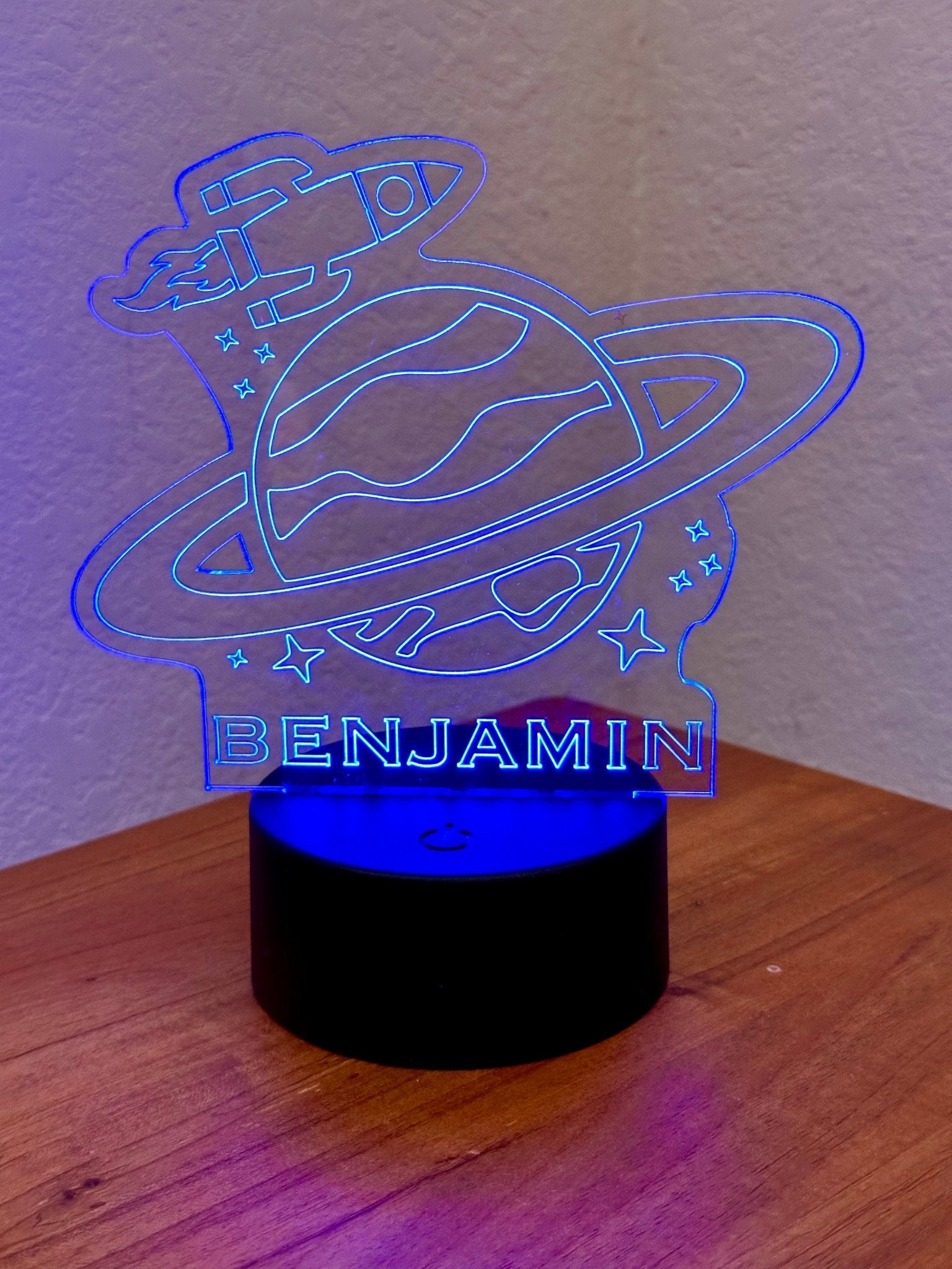 Rocket Planet LED Night Light Lamp Customized, Youth, Multiple Color Changes, Remote Control - So So Diva Designs & Personalized Gifts