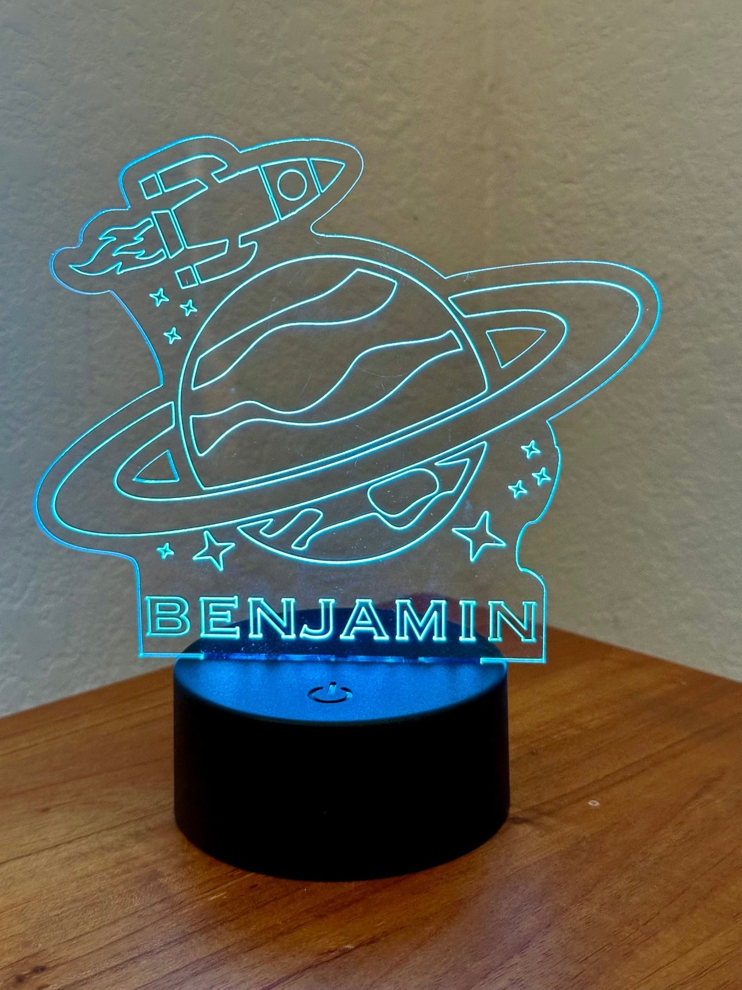 Rocket Planet LED Night Light Lamp Customized, Youth, Multiple Color Changes, Remote Control - So So Diva Designs & Personalized Gifts