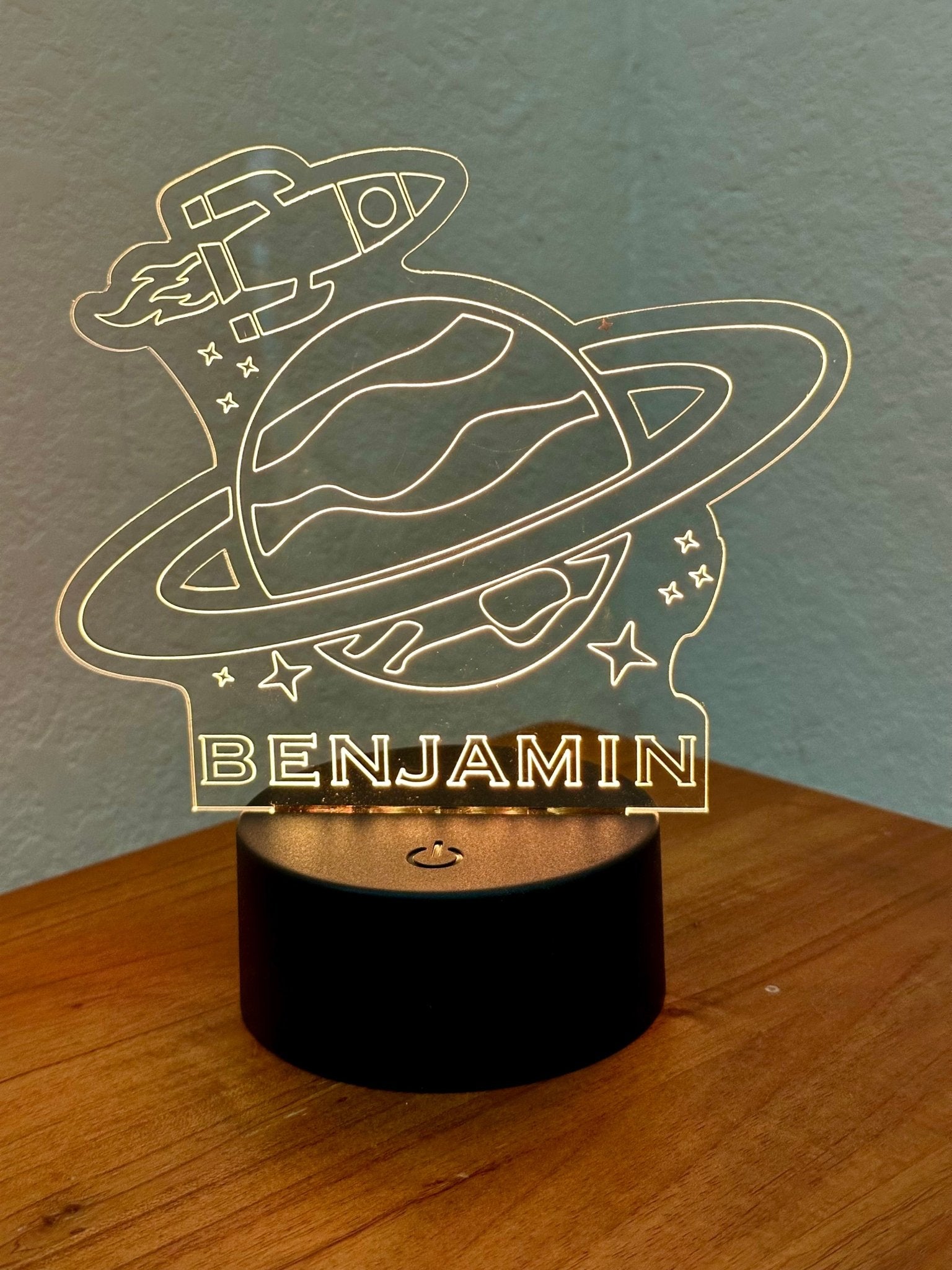Rocket Planet LED Night Light Lamp Customized, Youth, Multiple Color Changes, Remote Control - So So Diva Designs & Personalized Gifts
