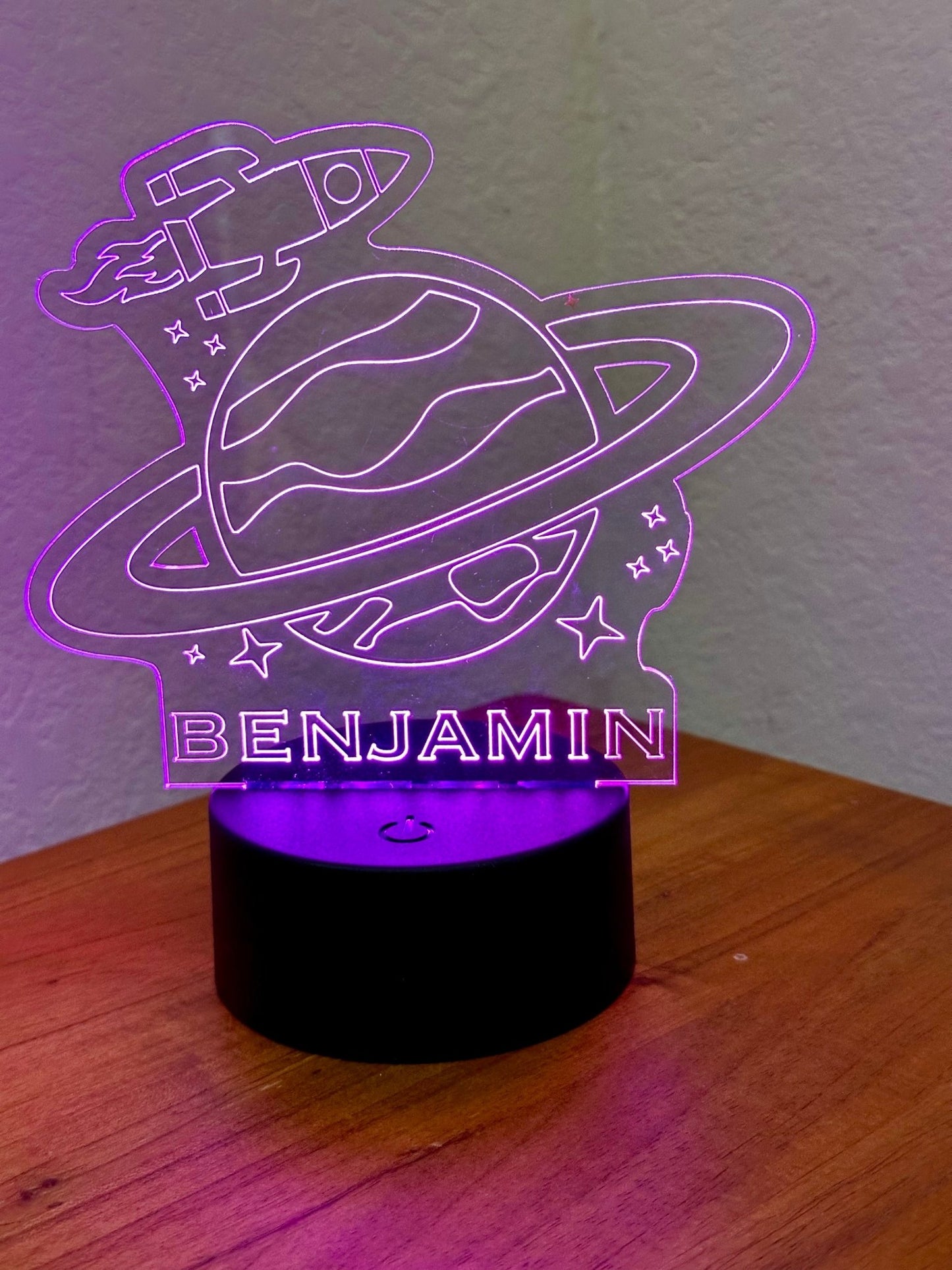 Rocket Planet LED Night Light Lamp Customized, Youth, Multiple Color Changes, Remote Control - So So Diva Designs & Personalized Gifts
