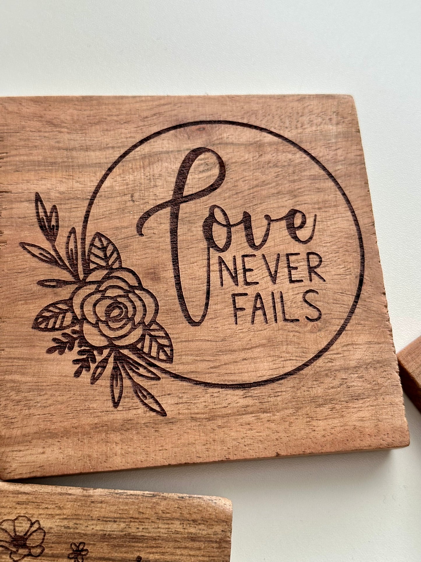 Wood Coasters Set of 4 Inspirational Quotes Gifts Home Decor Housewarming